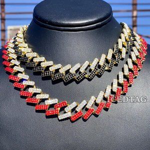 Iced Out Colorful Miami Cuban Edge Hip Hop Chain